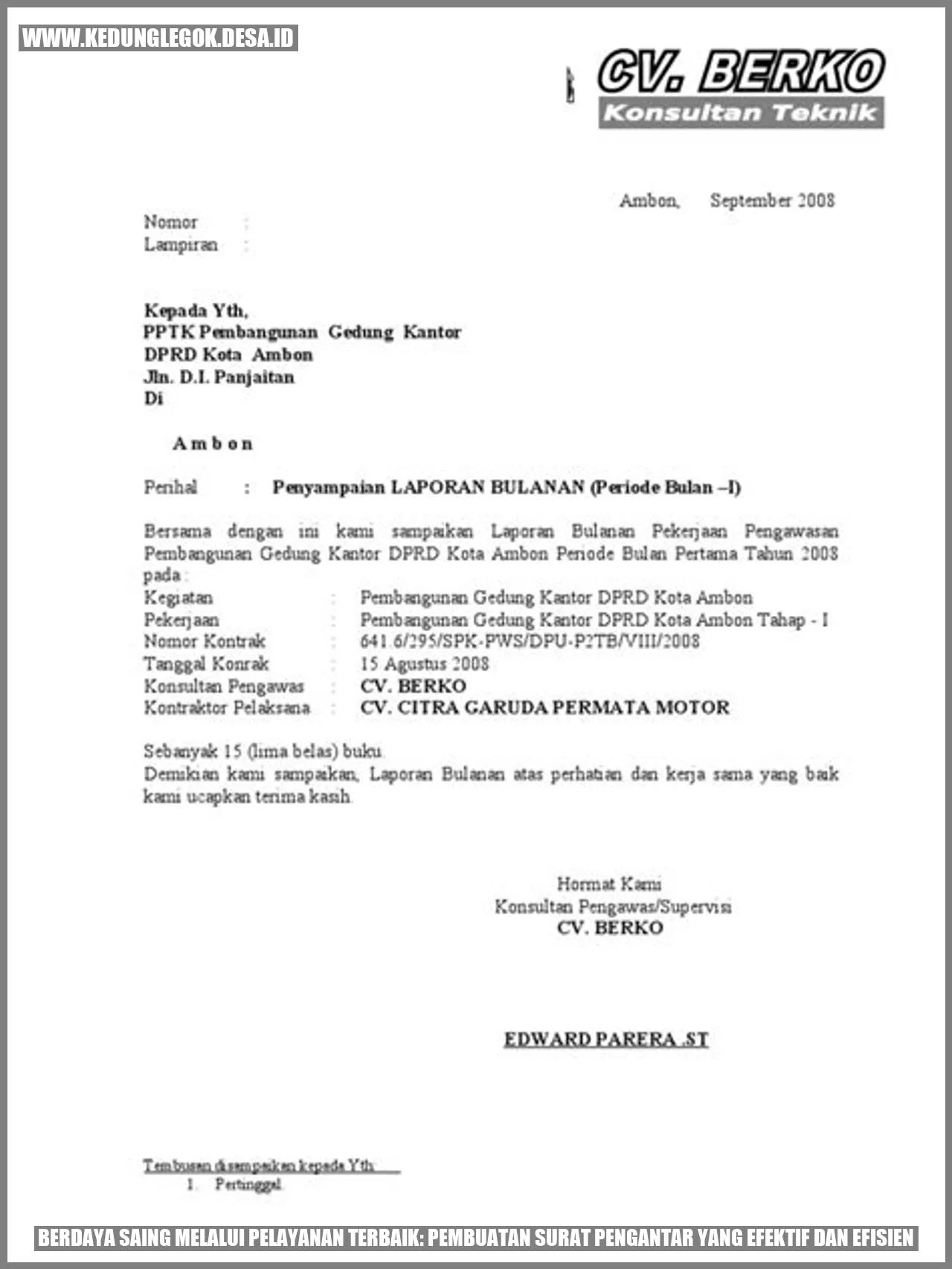 Berdaya Saing Melalui Pelayanan Terbaik: Pembuatan Surat Pengantar yang Efektif dan Efisien
