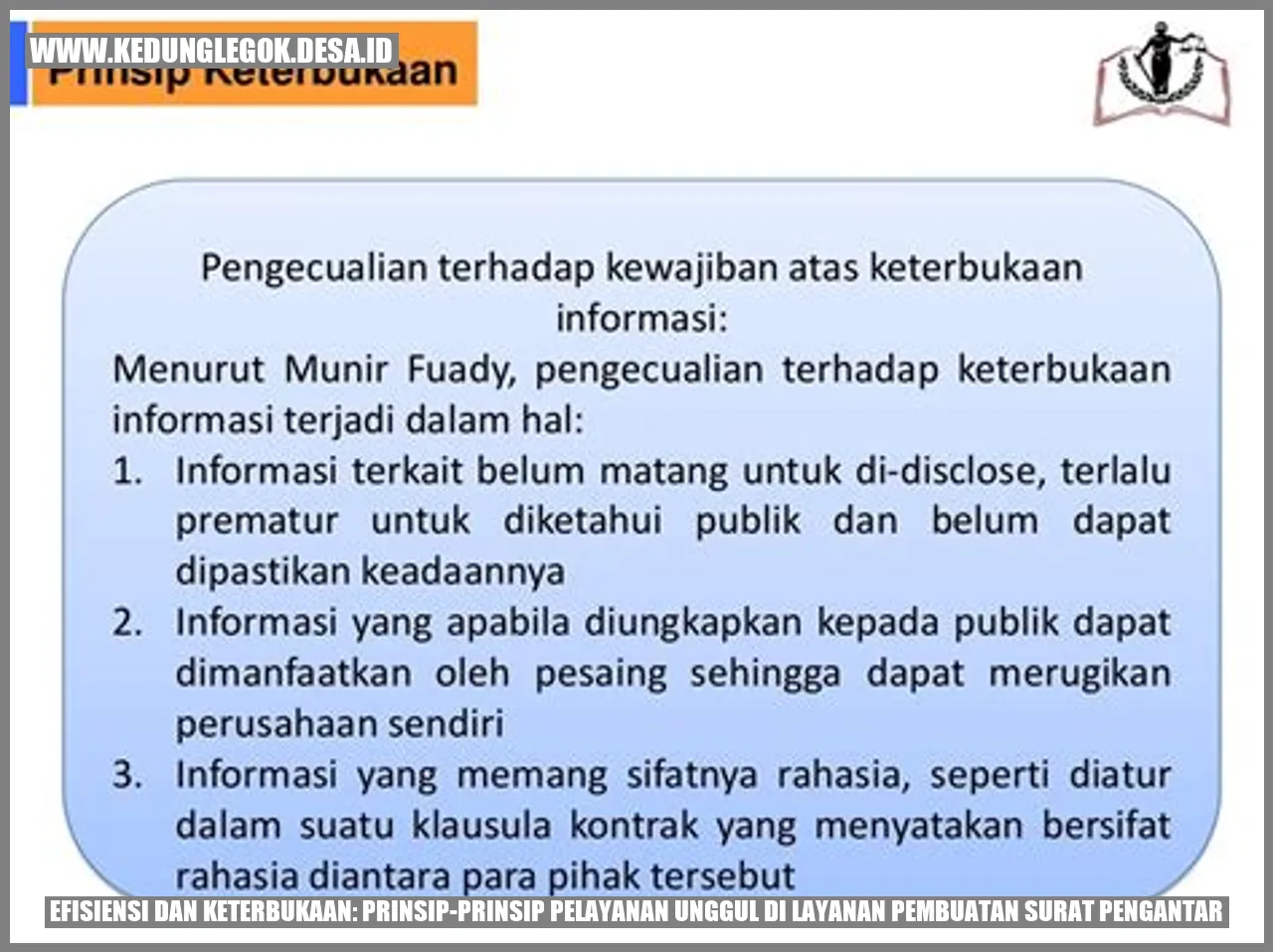 Pelayanan Efisien surat pengantar terbuka