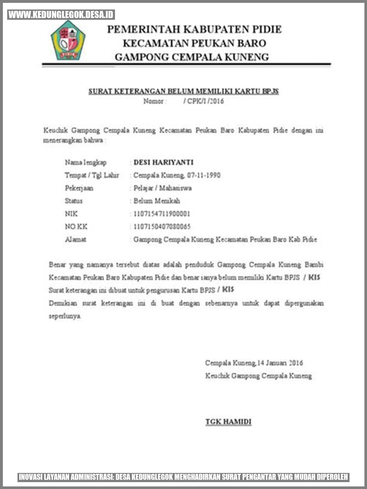 Inovasi Layanan Administrasi: Desa Kedunglegok Menghadirkan Surat Pengantar yang Mudah Diperoleh