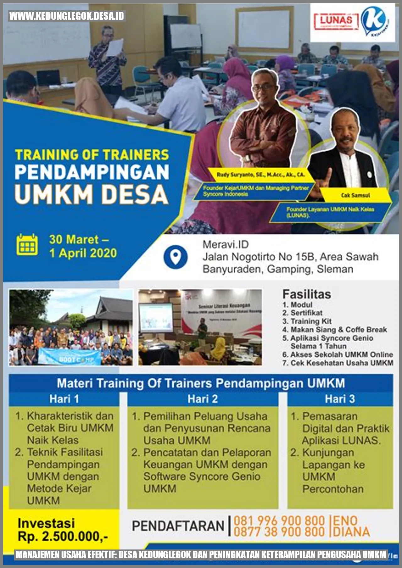 Manajemen Usaha Efektif: Desa Kedunglegok dan Peningkatan Keterampilan Pengusaha UMKM