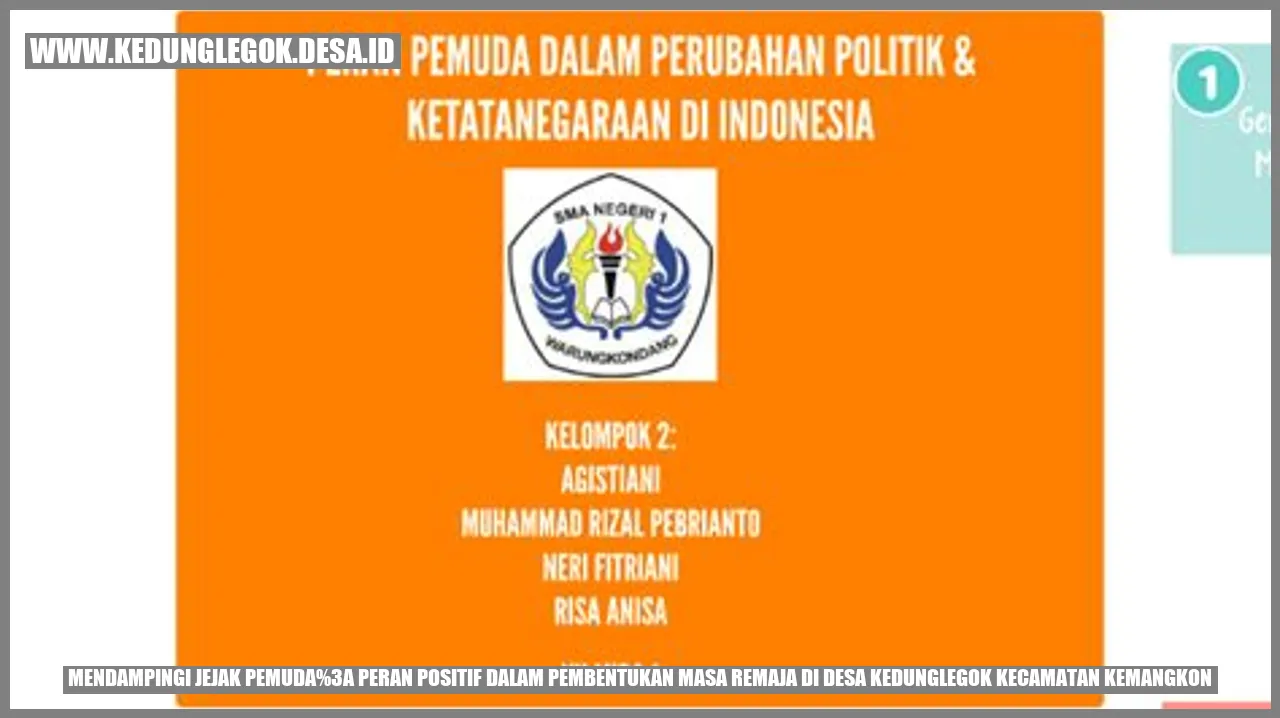 Mendampingi Jejak Pemuda: Peran Positif dalam Pembentukan Masa Remaja di Desa Kedunglegok Kecamatan Kemangkon