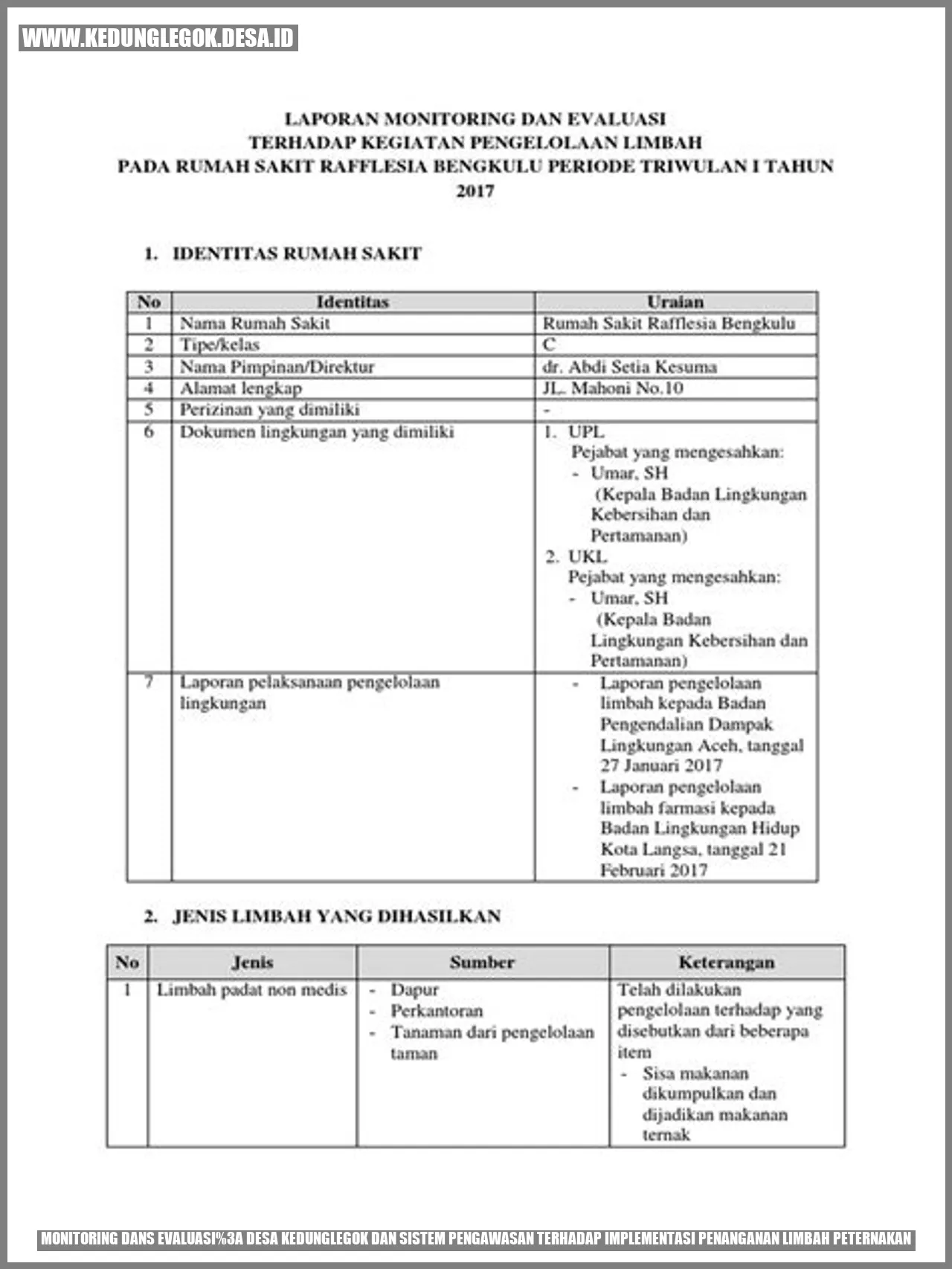 Tantangan dalam Monitoring dan Evaluasi: Desa Kedunglegok dan Sistem Pengawasan Terhadap Implementasi Penanganan Limbah Peternakan