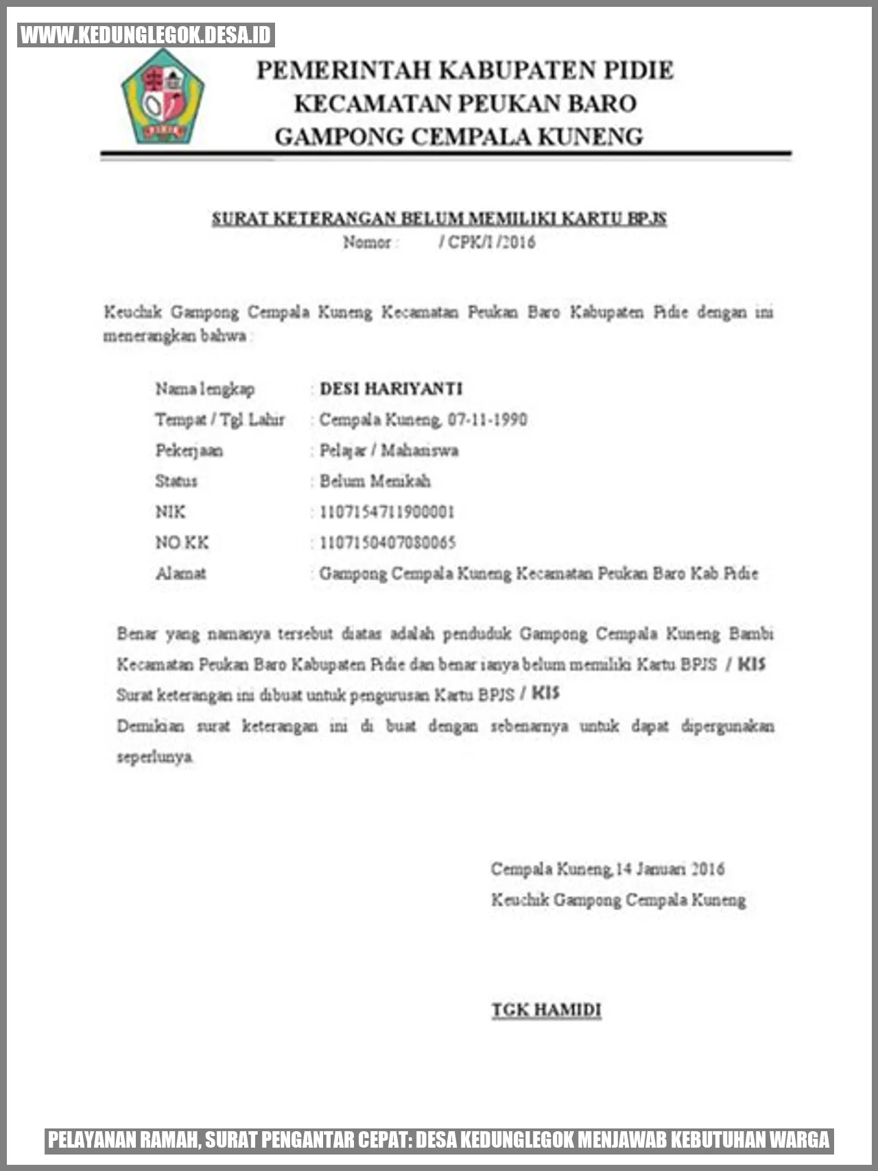 Desa Kedunglegok: Pelayanan Ramah & Pengantar Cepat