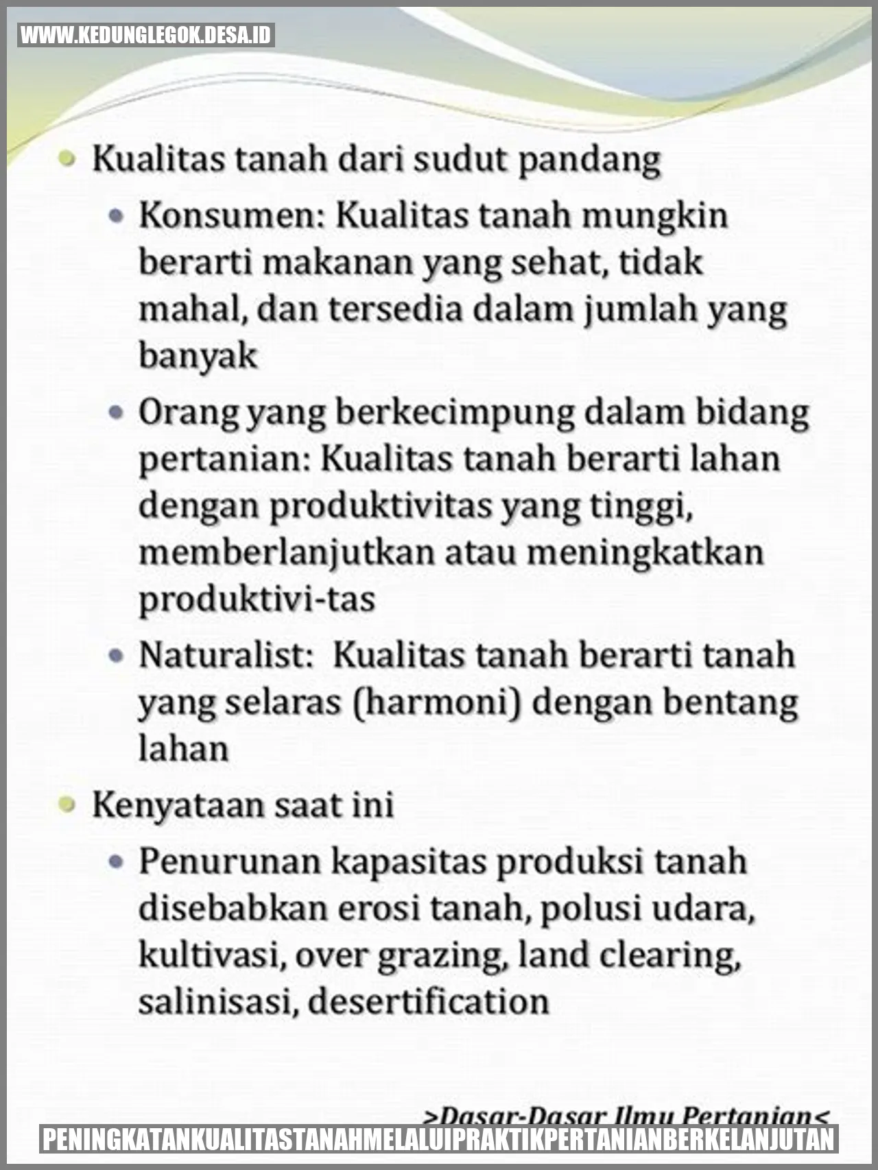 Peningkatan Kualitas Tanah Melalui Praktik Pertanian Berkelanjutan