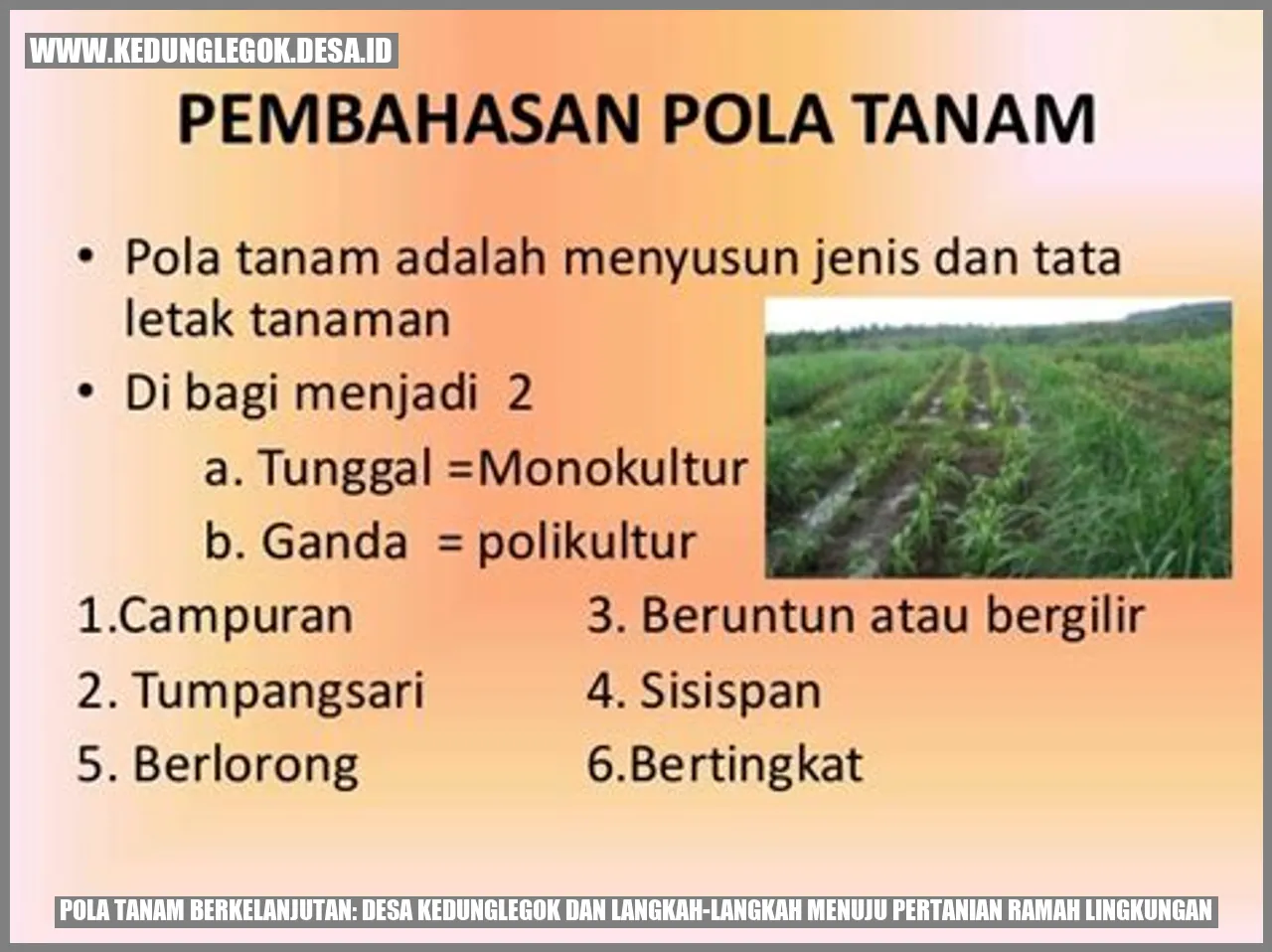 Pertanian Ramah Lingkungan