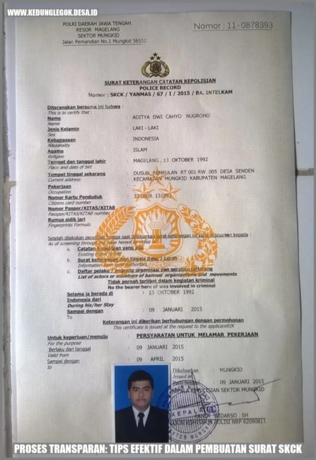 Proses Transparan: Tips Efektif dalam Pembuatan Surat SKCK