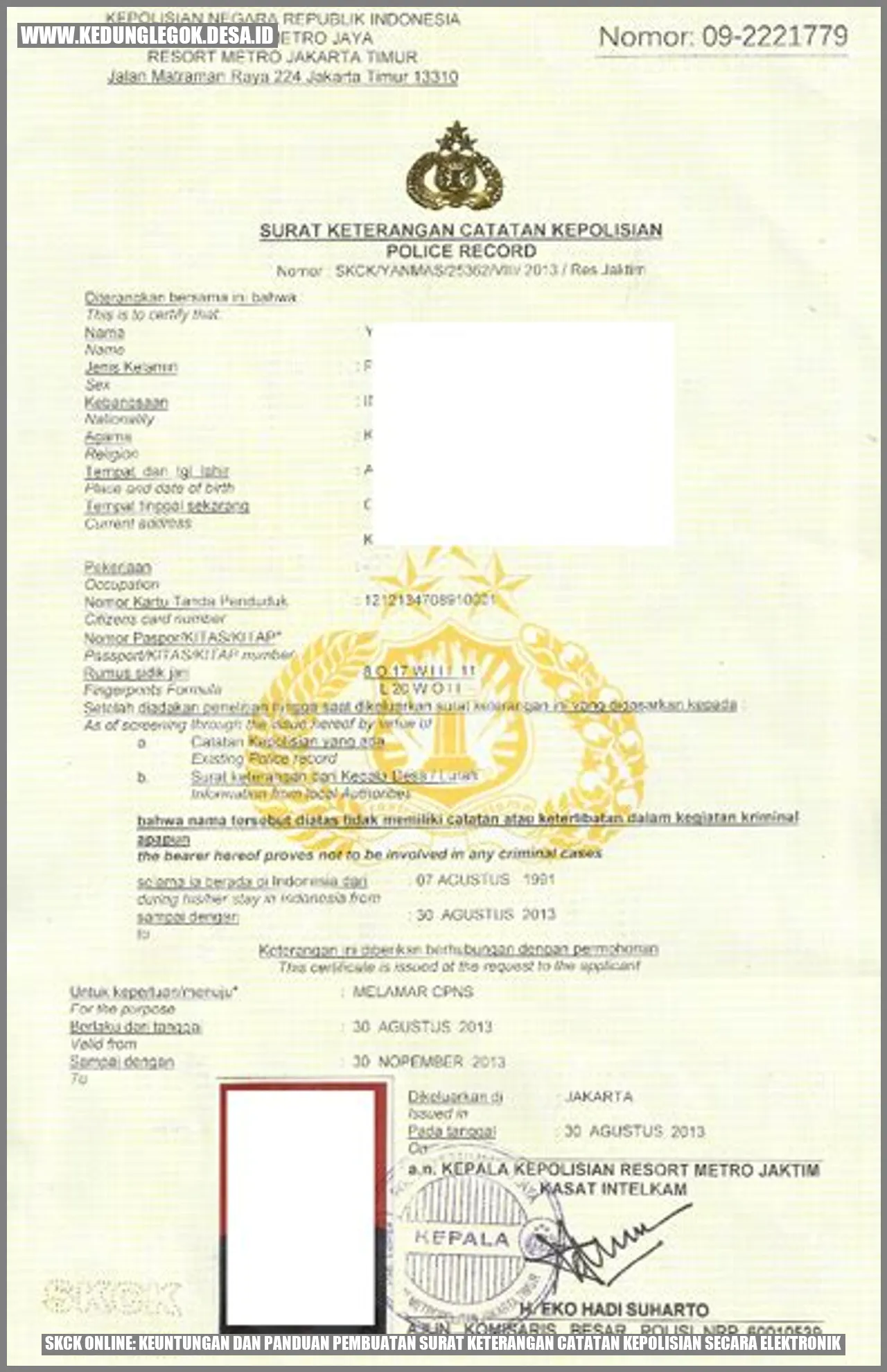 SKCK Online: Keuntungan dan Panduan Pembuatan Surat Keterangan Catatan Kepolisian Secara Elektronik