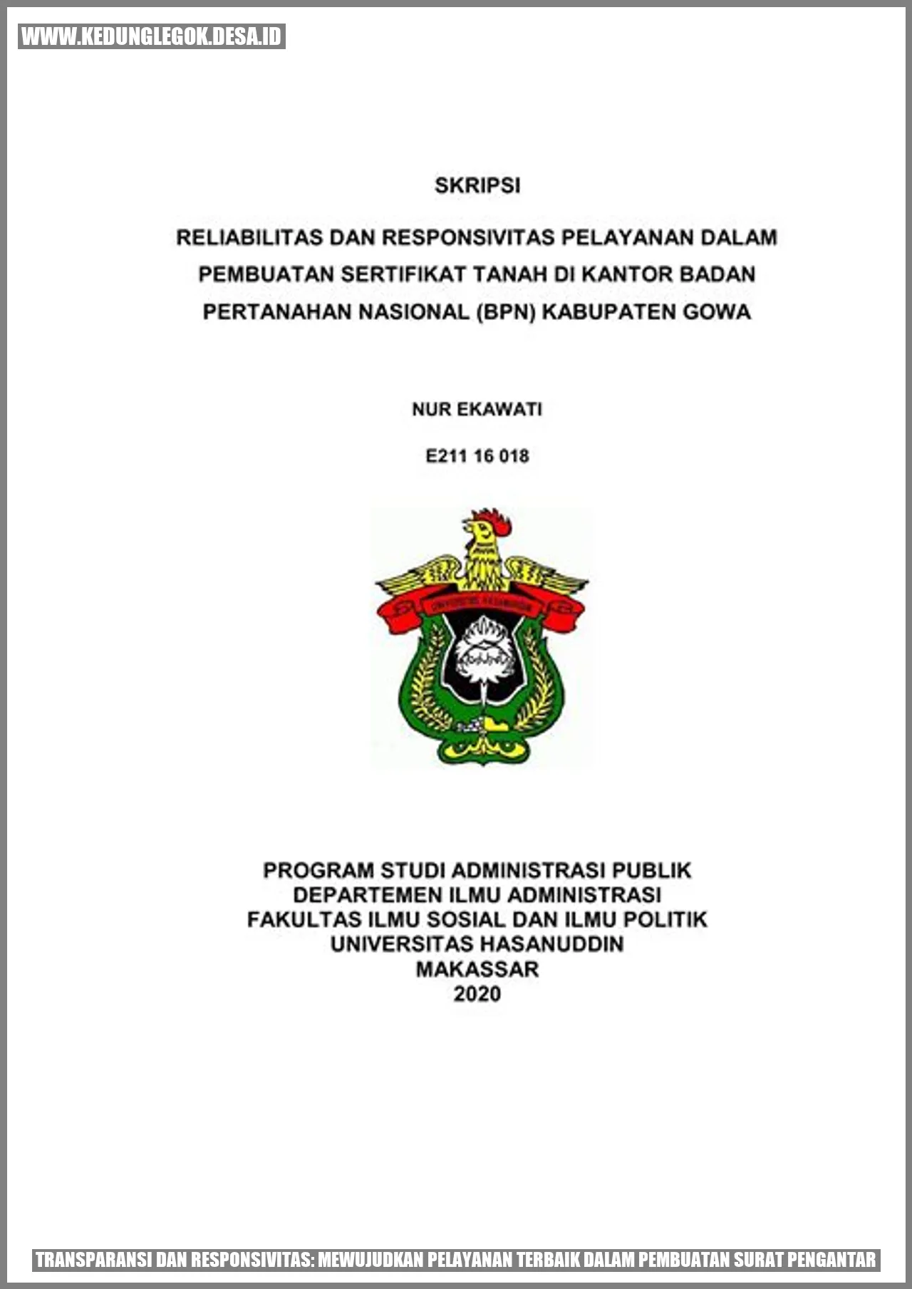 Pelayanan Prima Surat Pengantar